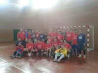 foto de familia en el partido benéfico de Medellín