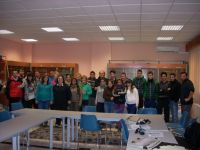 El alcalde de Don Benito con los alumnos de Aprendizext