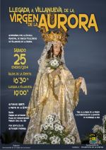 cartel de la llegada de la Virgen de la Aurora