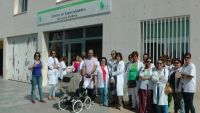 protesta en el centro de especialidades