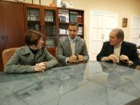 Gallego y Galán con el representante de Fremap