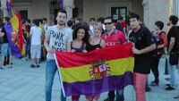 Soraya Vega, en la concentración de Villanueva, junto a otros miembros de JJ.SS.