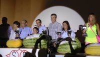 podio de ganadores en sandía y melón en Villanueva