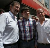 Rafael Mateos, con Rajoy y Monago