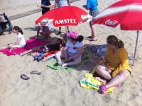en la playa