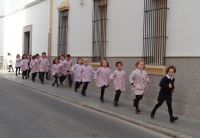 evacuación de escolares en el simulacro
