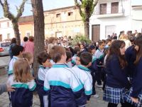 evacuación del colegio en el simulacro