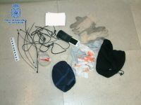 objetos intervenidos al detenido
