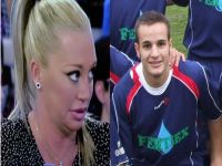 belen esteban en el Sálvame y pedro jesús gonzález con la camiseta del Metelinense