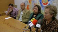 representantes de los colectivos junto al concejal de cultura