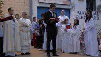 David Morcillo Aparicio fue uno de los jóvenes que saludaron a la Virgen