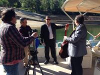 los cabales en la grabación del videoclip