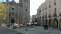 obras de la plaza de España de Villanueva